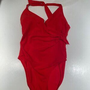 Palmers Red side knot Red on piece Bathing Suit